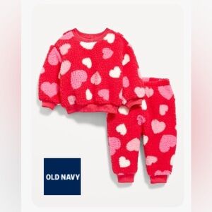Old Navy | Valentine’s Unisex Sherpa Top and Jogger Pants Set for Baby